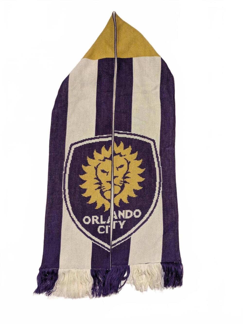 Adidas Orlando City Sc Jacquard Scarf Gold & Purple One Size
